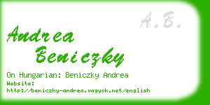 andrea beniczky business card